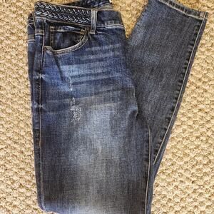 CABI Mia Button Fly Skinny Jeans Dream Weaver Wash Women;s Size 12